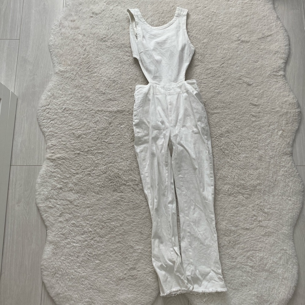 White backless jumpsuit Urban Outfitters